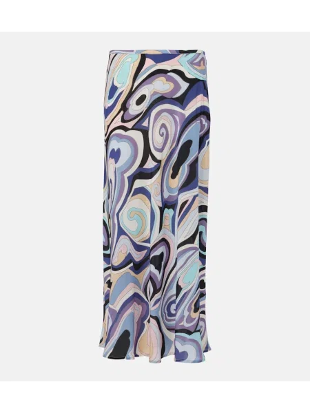 Fusta maxi Rixo de mătase cu imagine