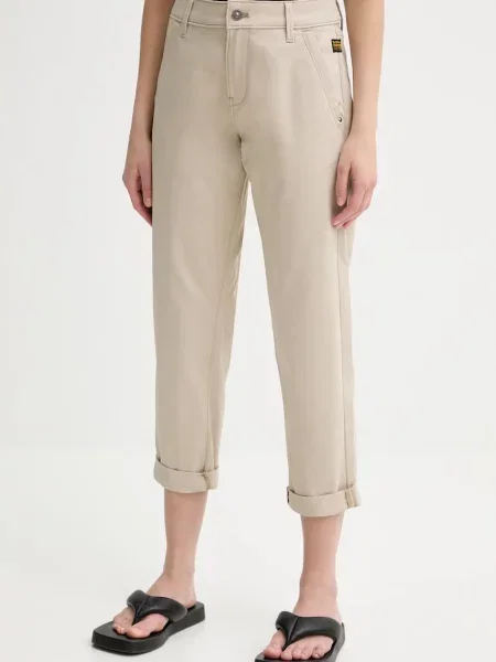 G-Star spodnie fason chinos high waist beżowy