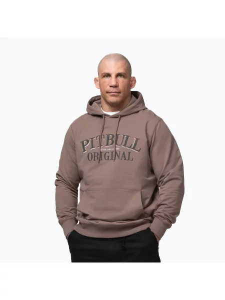 Hanorac cu glugă Pitbull West Coast cu glugă maro