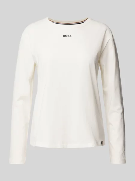 Bluzka Boss z nadrukiem beżowa