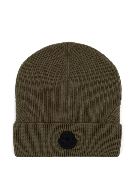 Căciulă Moncler tricotate cu nervuri verde
