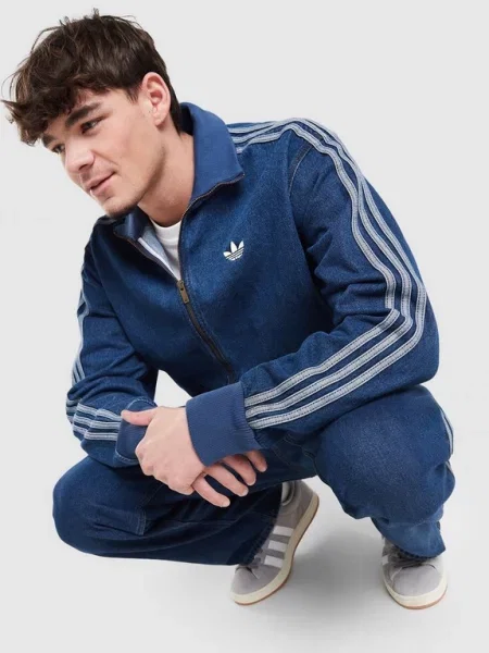 Mikina adidas Denim Fb Tt Medvin L modrá