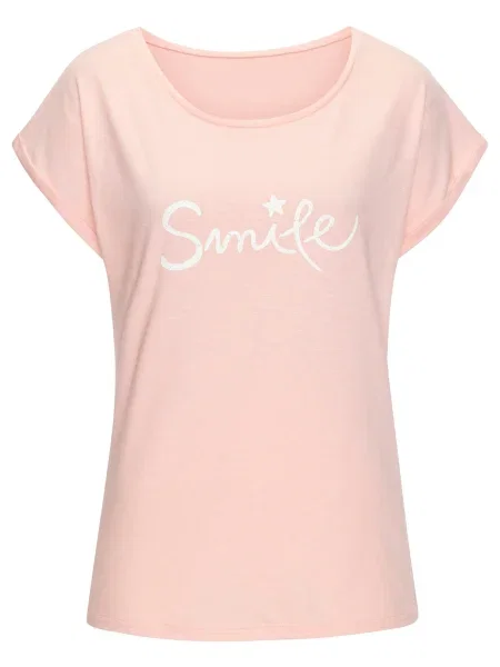 BEACH TIME Tricou portocaliu piersică alb