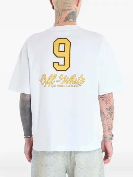 Hímzett póló Off-white fehér