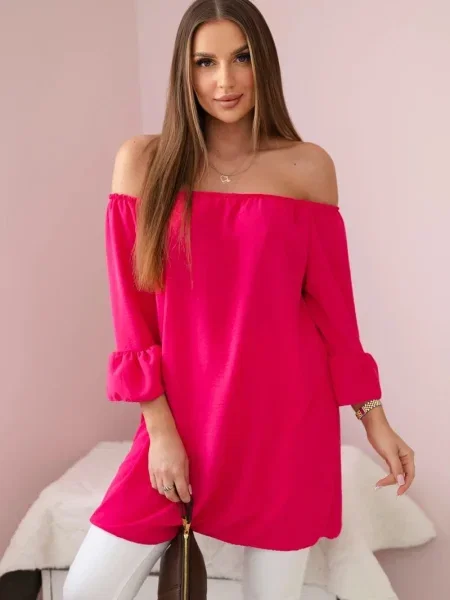 Bluză Kesi cu volane fucsie