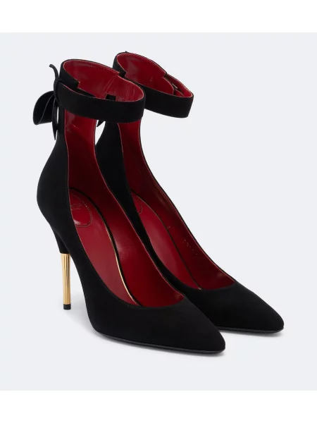 Pantofi cu toc Valentino Garavani din piele de căprioară negru