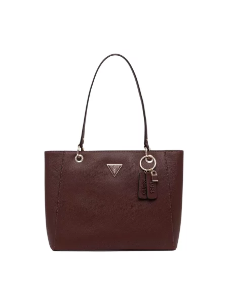 Guess torebka shopper z imitacji skóry NOELLE czerwona
