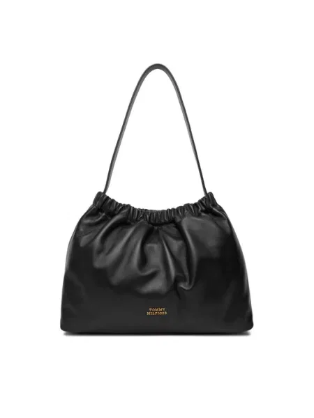 Tommy Hilfiger Τσάντα Soft Leather Shoulder Bag μαύρο