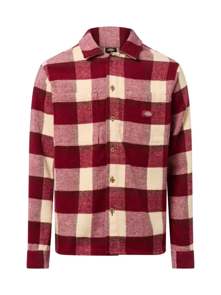 Dickies koszula flanelowa z zawartością wełny Plaid Coaling Mężczyźni Comfort Fit w kratkę M czerwony