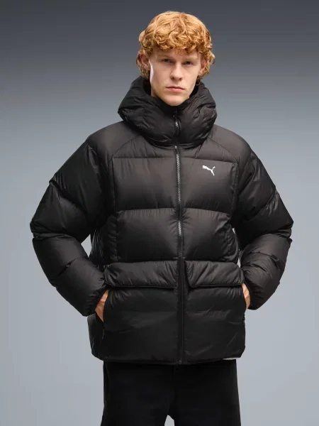 Пуховик Puma с капюшоном черный