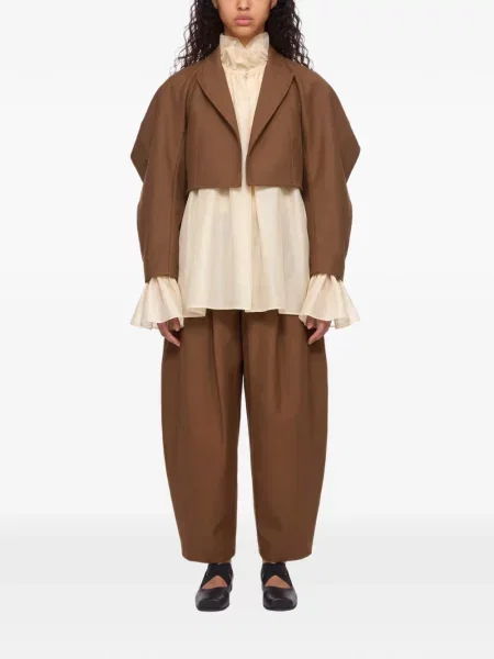Pantaloni Uma Wang conici maro