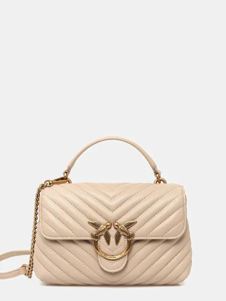 Pinko torebka skórzana beżowy