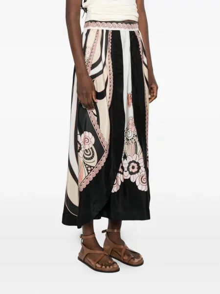 Fustă midi La Doublej cu model floral cu imagine negru
