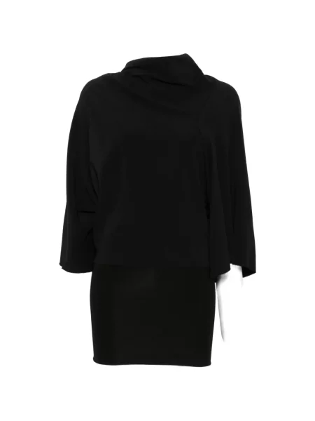 Top Rick Owens asimetric drapat negru