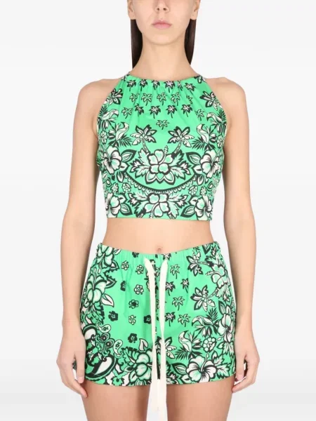 Top Valentino Garavani cu imagine verde