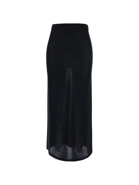 Fustă midi Semicouture de lână negru