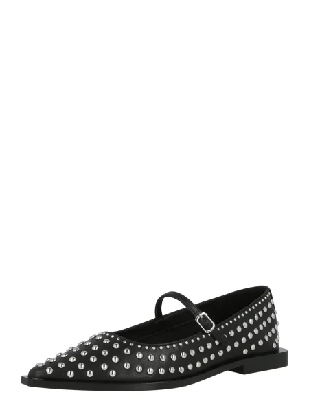 STEVE MADDEN Balerini cu glezna Gennie / argintiu negru
