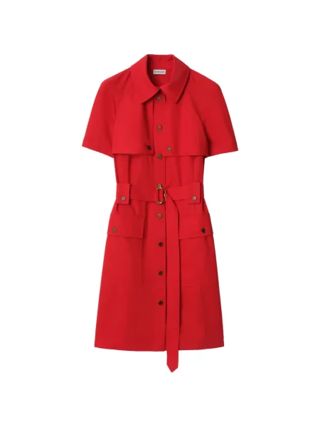 Rochie mini Burberry de lână cu cataramă de costum roșu