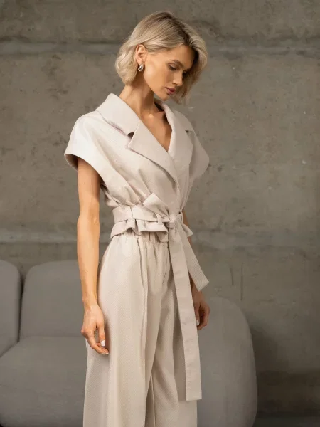 Вовняний Класичний жилет Emmelie Delage HUTTON бежевий
