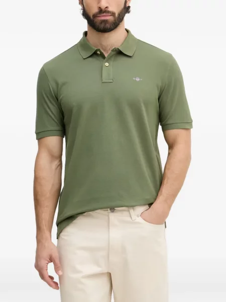 Tricou polo Gant cu broderie verde