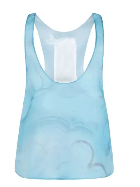 Top Giorgio Armani cu model floral cu imagine albastru