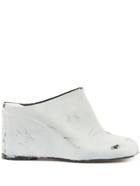 Kožené mules Mm6 Maison Margiela bílé