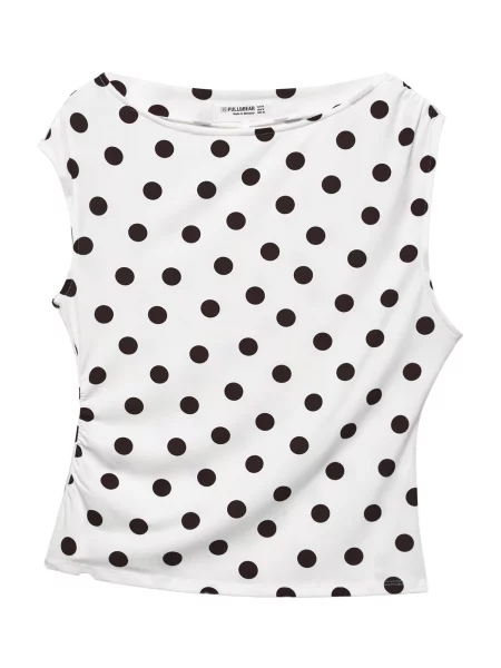 Pull&Bear Tricou negru alb