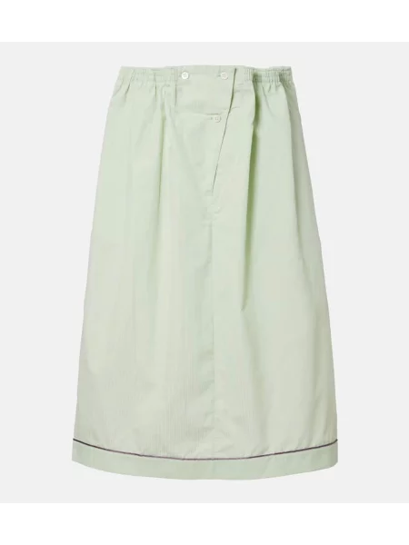 Fustă midi Prada până la genunchi verde