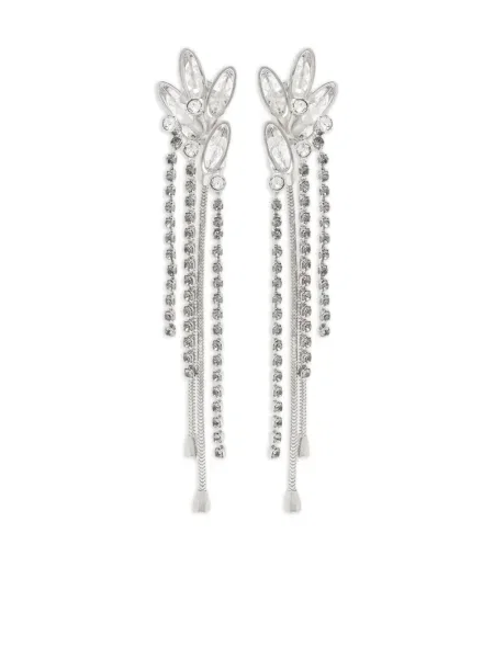 Cercei Lanvin de cristal argintiu