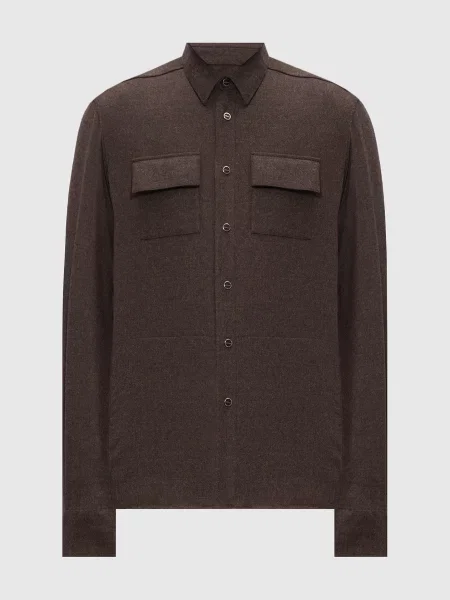 Сорочка з вовни Kiton коричнева