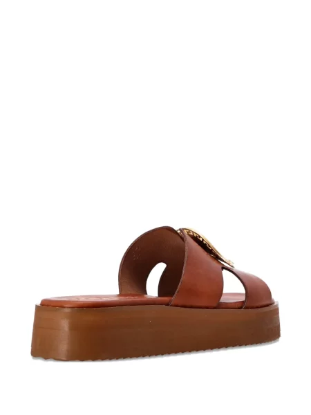 Sandale Kotris Sandals din piele cu platformă maro