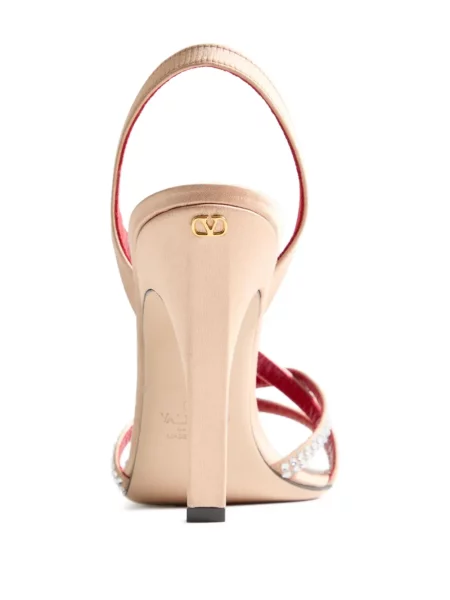 Sandale Valentino Garavani slingback de cristal roz