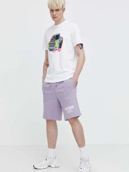 Трикотажные спортивные шорты Hugo Blue синие