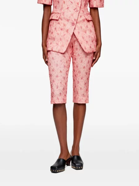 Pantaloni scurți Ganni cu model floral roz