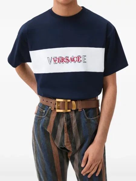 Tricou Versace din jerseu albastru