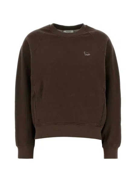 Lung hanorac Maison Kitsune cu broderie maro