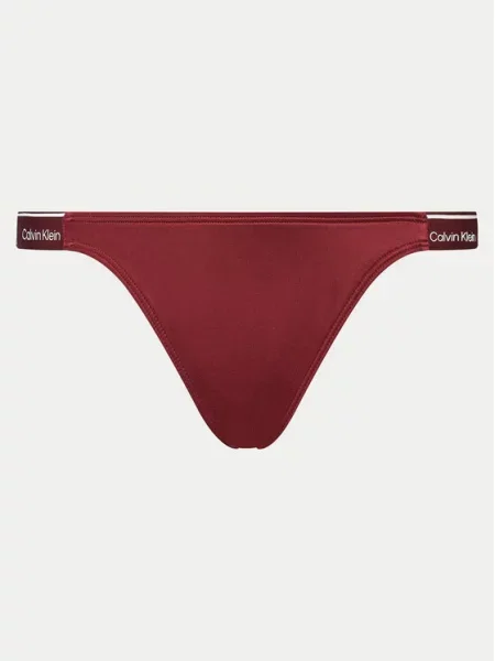 Нижня частина купальника Calvin Klein Curved Delta Bikini plum glaze бордові