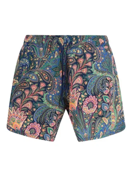 Slip de baie Etro cu imagine cu model paisley albastru