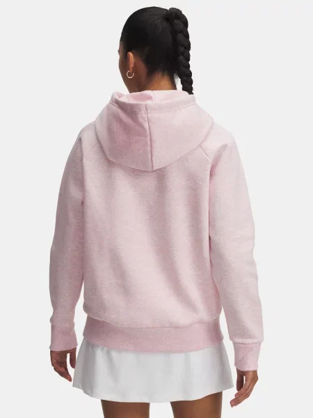 Hanorac cu glugă Under Armour din fleece alb