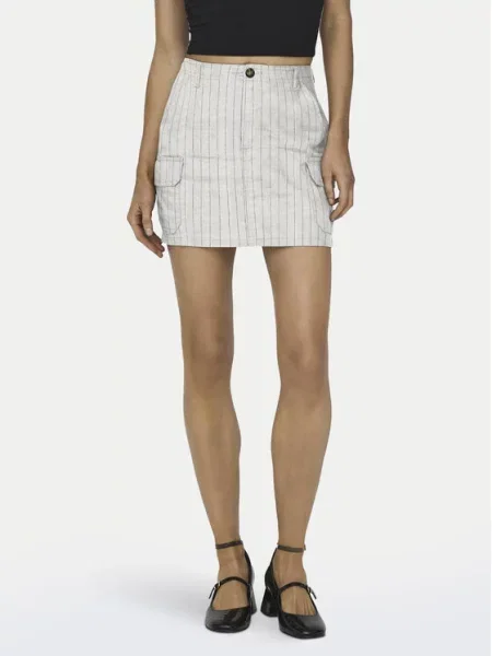 ONLY Spódnica mini Malfy-Caro biały