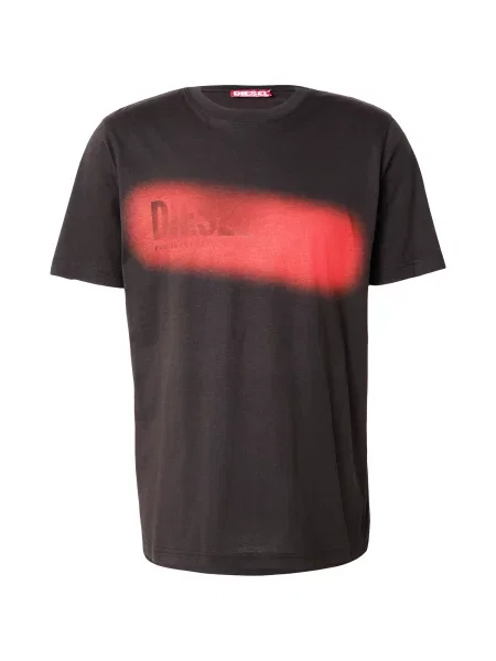 DIESEL Tricou roșu intens negru