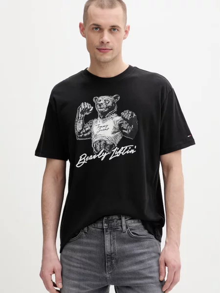 Tommy Jeans T-shirt ανδρικό μαύρο