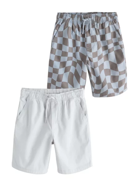 Next Pantaloni albastru deschis / brocart alb