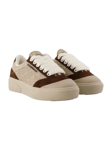 Sneakersy Casablanca skórzane brązowe