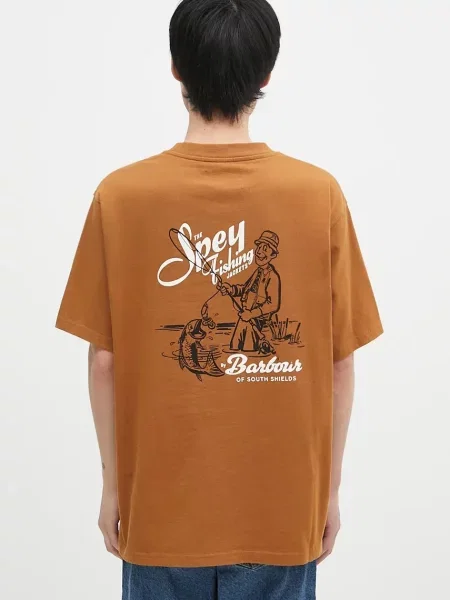 Тениска Barbour Bayard OS Graphic с принт кафяво