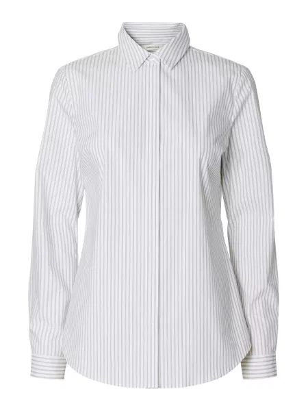 SELECTED Bluză SLFROMIE gri alb