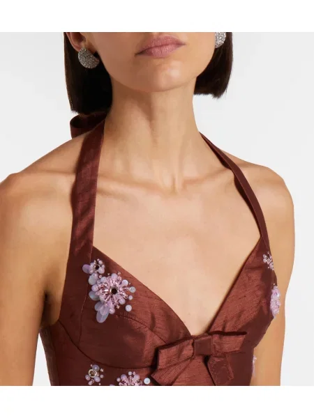 Top Shushu/tong s halter ovratnikom rjava