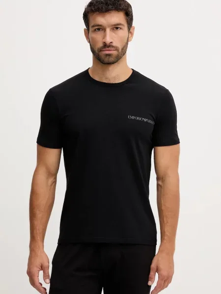 Домашна тениска Emporio Armani Underwear 2 броя с принт бяло