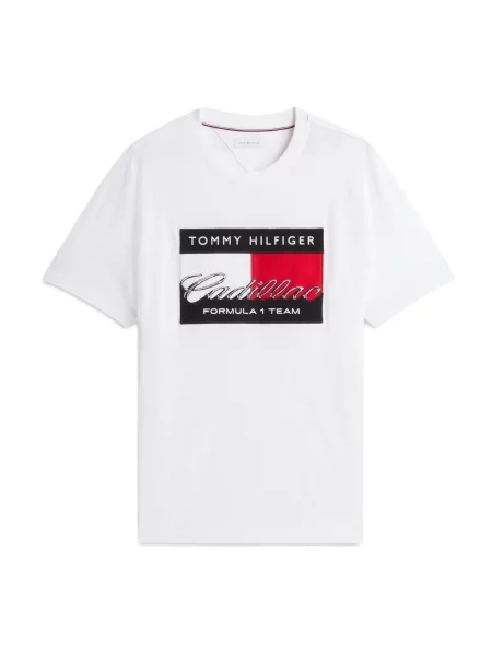 TOMMY HILFIGER Póló vérvörös / fekete fehér