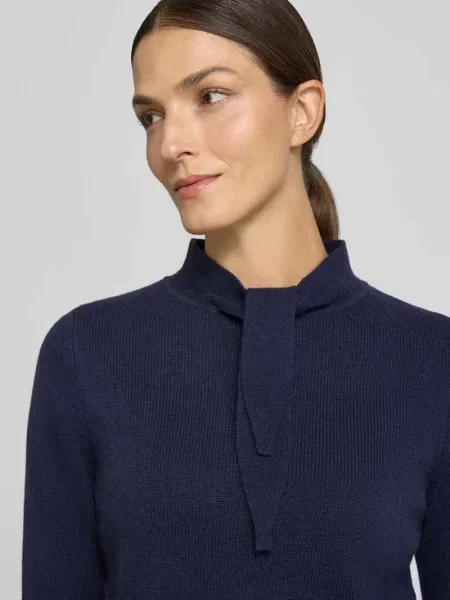 Sweter w kroju regular fit z mieszanki wełny z domieszką kaszmiru Rich & Royal granatowy